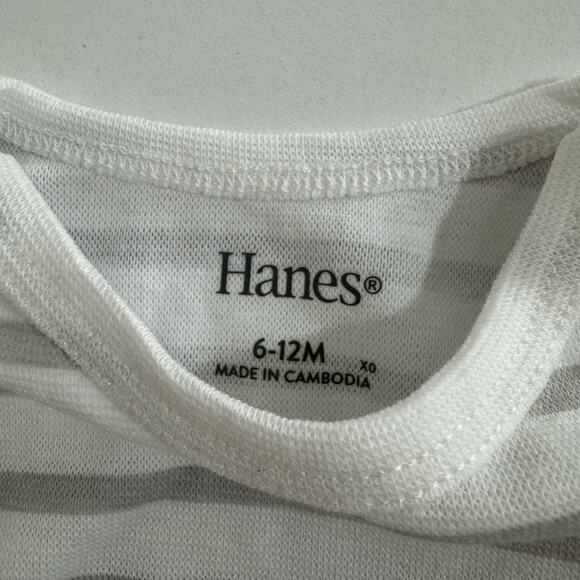 Hanes Striped Sleeveless Tank Bodysuits Size 6-12 Months Bundle of 2 - Picture 3 of 3